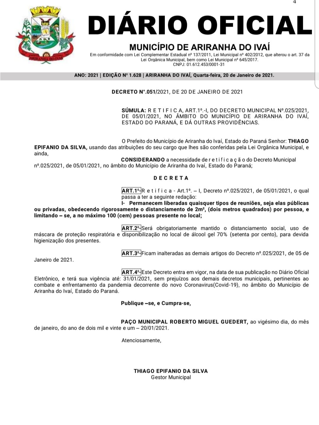 Decreto n°051/2021