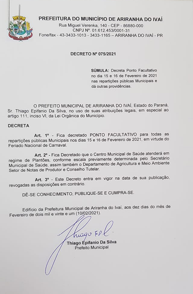 Decreto N°075/2021 