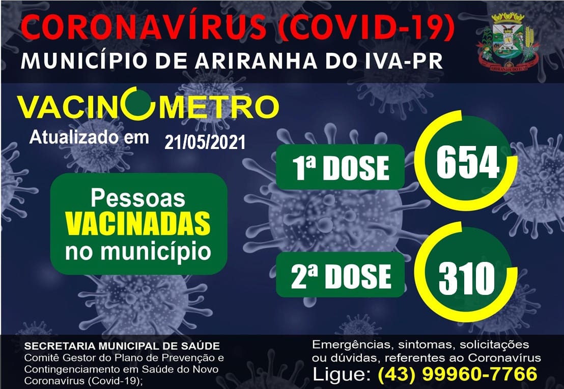 VACINÔMETRO ARIRANHA DO IVAÍ-PR | COVID-19 - 21/05/2021