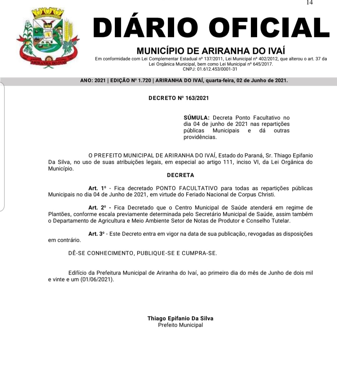 DECRETO N°163/2021