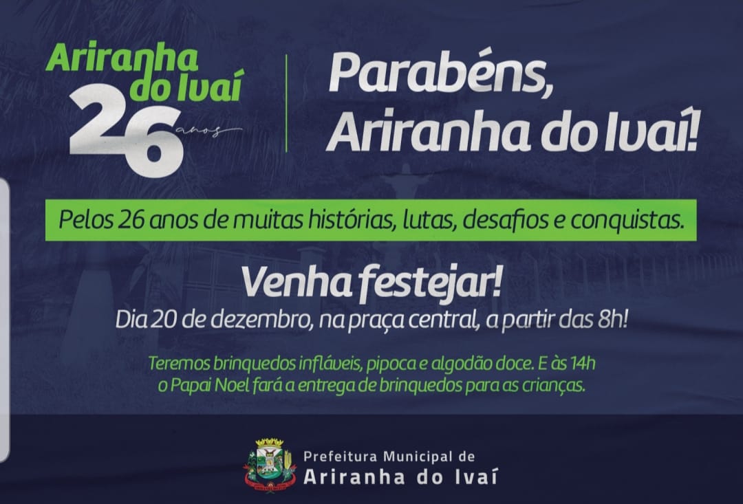 ARIRANHA DO IVAÍ 26 ANOS - VENHA FESTEJAR!