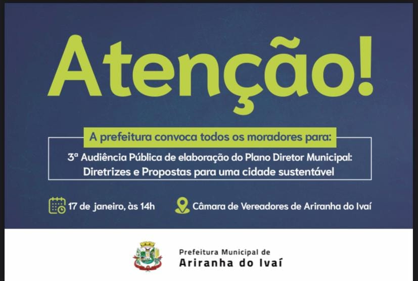 ATENÇÃO! Audiência Pública