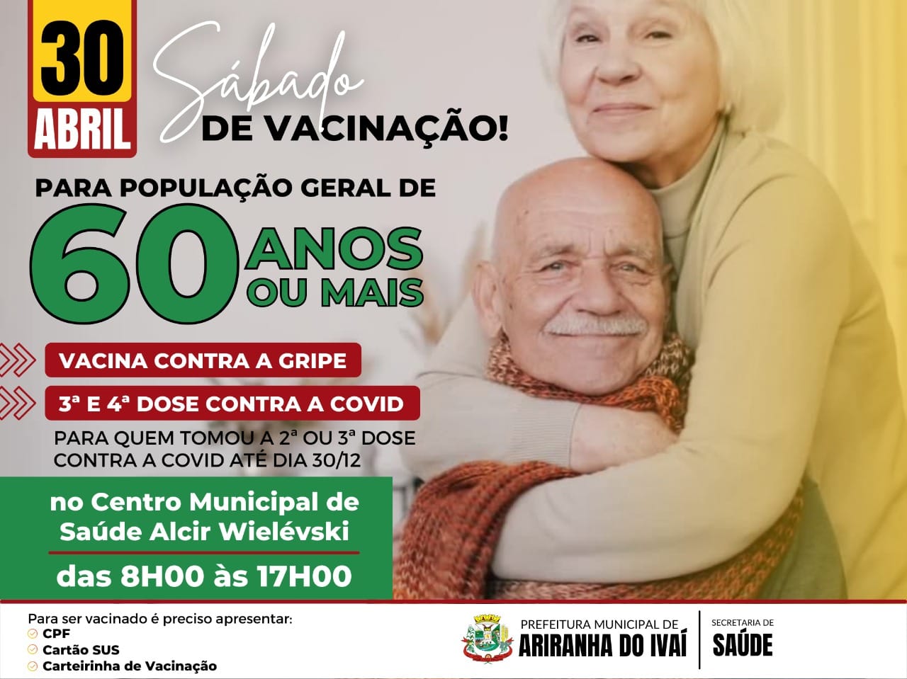 É HORA DE AUMENTAR A PROTEÇÃO CONTRA A COVID-19 E A GRIPE!