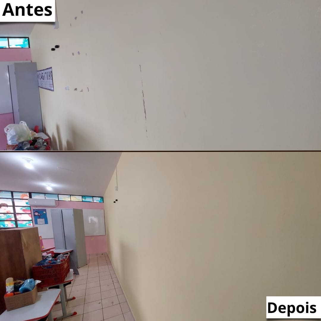 Escola Municipal Demétrio Verenka e CMEI Pingo de Gente passam por pintura e revitalização em Ariranha do Ivaí 