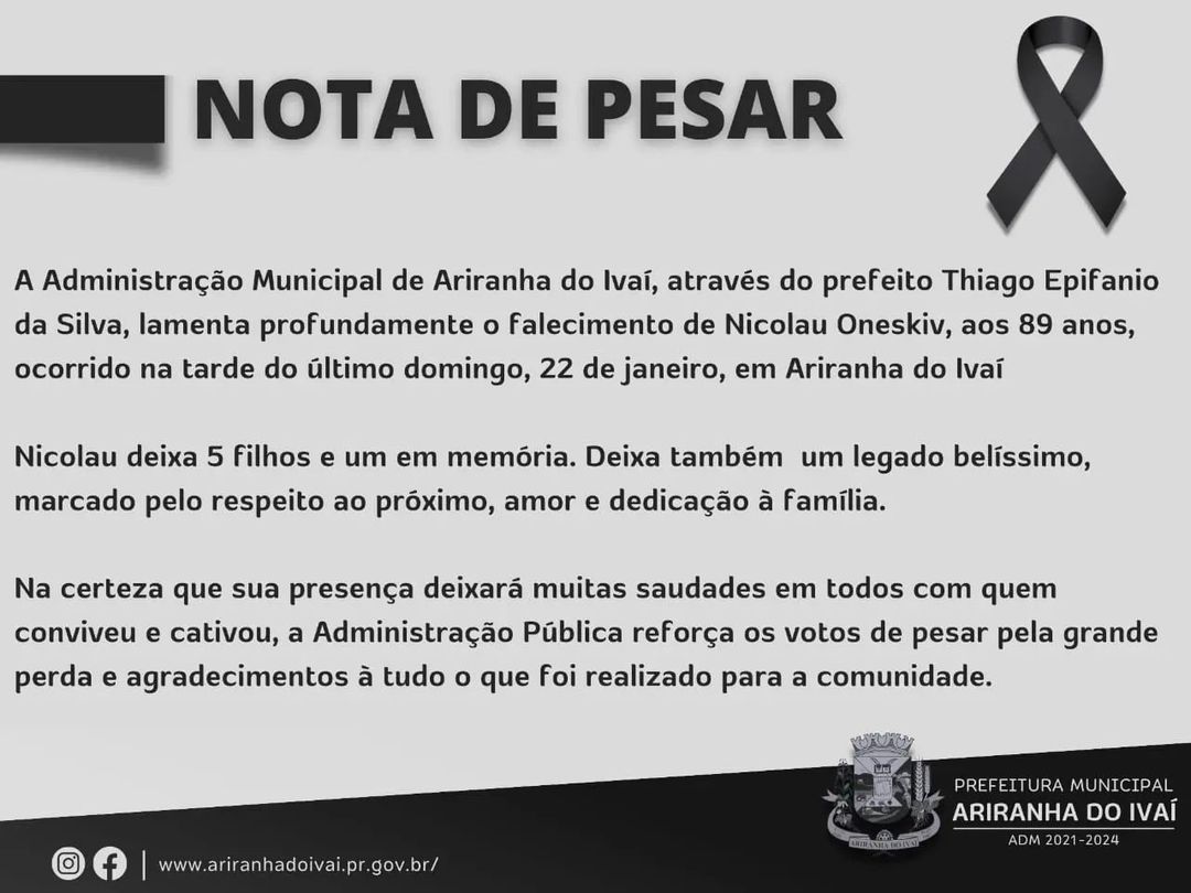 NOTA DE PESAR