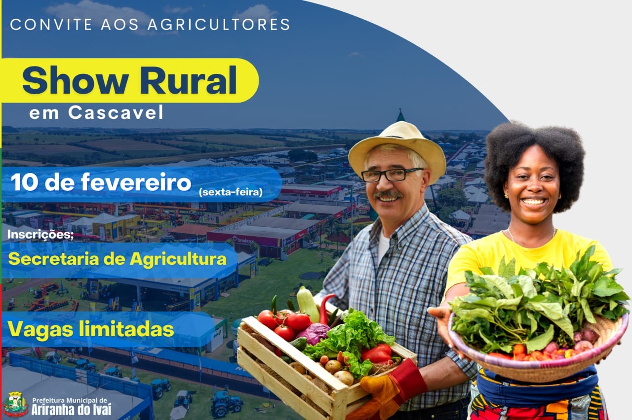 PREFEITURA DE ARIRANHA DO IVAÍ DISPONIBILIZA ÔNIBUS PARA O SHOW RURAL