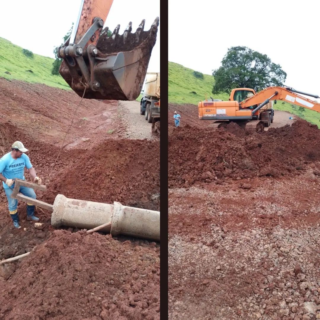 Mesmo com chuva obras na Estrada do Nova Aliança e Rio Azul seguem em ritmo acelerado