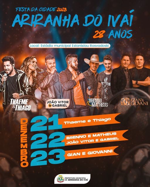 Mais um show às festividades do 28º aniversário de Ariranha do Ivaí