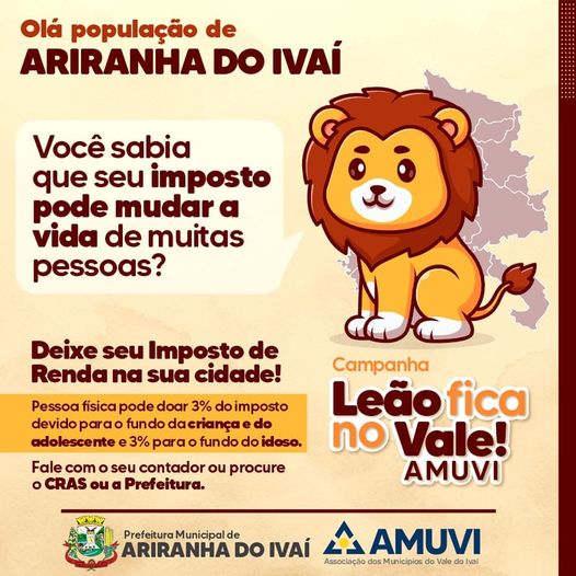 A AMUVI em parceria com todos os municípios da Associação lançaram a campanha “Leão Fica no Vale AMUVI“
