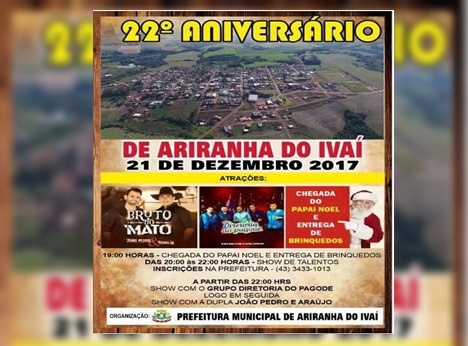 Prefeito convida para festa do aniversário